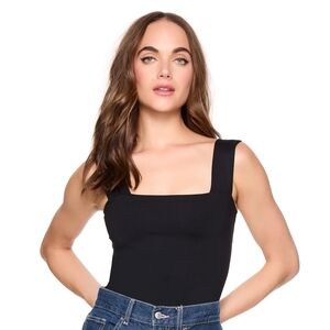 NWT Susana Monaco Essential Wide Strap Tank Top in Black Size Small